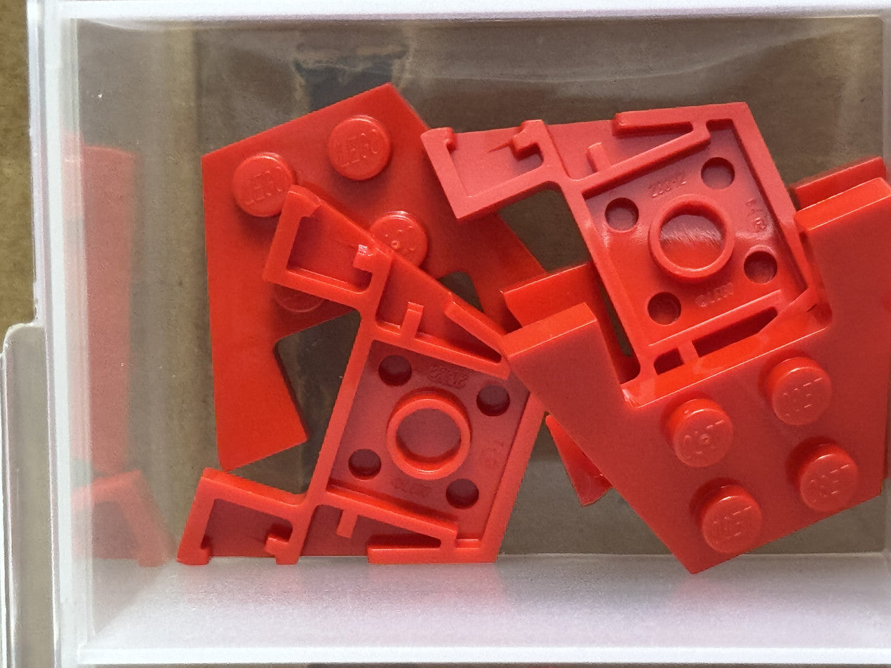 LEGO Parts - Red Wedge, Plate 3 x 4 with Stud Notches - No 48183 - QTY 5