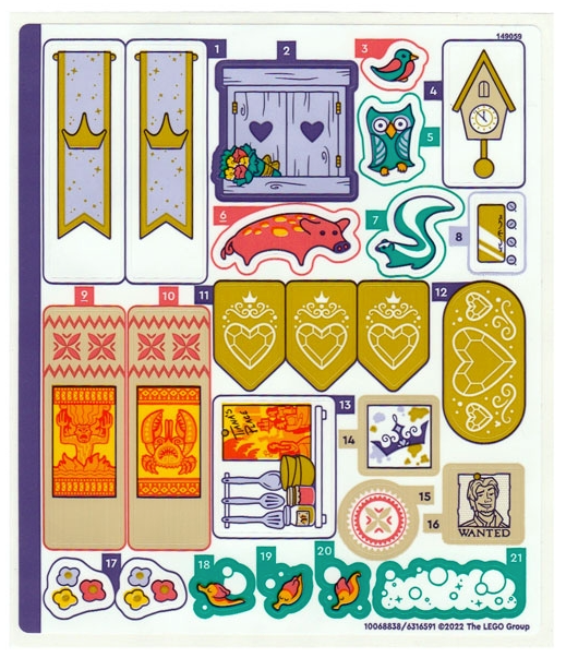 LEGO Stickers - Sheet for Set 43205, Sheet 1 - No 43205stk01 - QTY 1