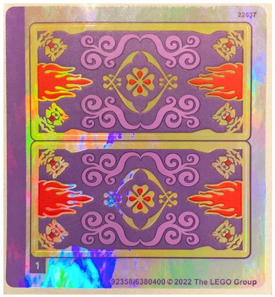 LEGO Stickers - Sheet for Set 43208, Iridescent Mirrored - No 43208stk01 - QTY 1