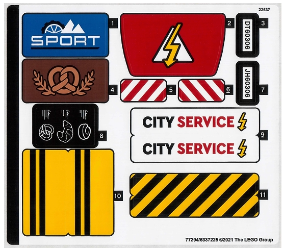 LEGO Stickers - Sheet for Set 60306 - No 60306stk01 - QTY 1