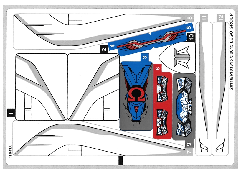 LEGO Stickers - Sheet for Set 76028 Solid Color Version - No 76028stk01b - QTY 1