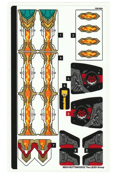 LEGO Stickers - Sheet for Set 80034 - No 80034stk01 - QTY 1