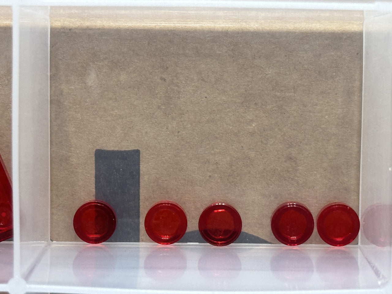 LEGO Parts - Trans-Red Tile, Round 1 x 1 - No 98138 - QTY 5