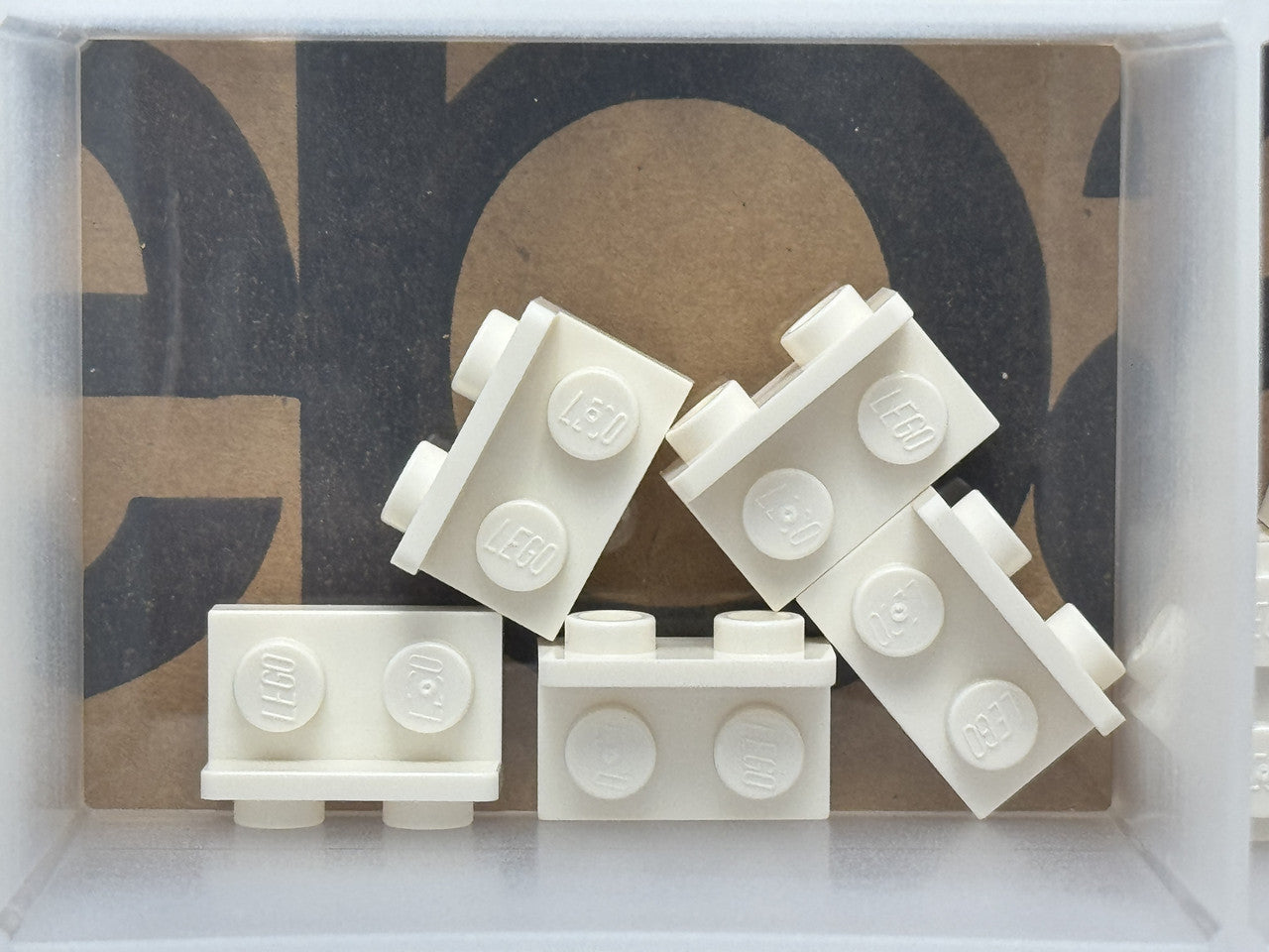 LEGO Parts - White Bracket 1 x 2 - 1 x 2 Inverted - No 99780 - QTY 5