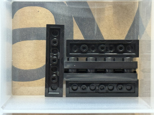 LEGO Parts - Black Plate 1 x 4 - No 3710 - QTY 5