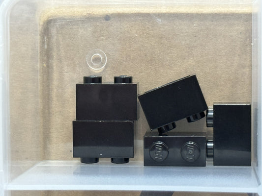 LEGO Parts - Black Brick 1 x 2 - No 3004 - QTY 5