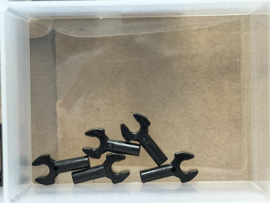 LEGO Parts - Black Bar 1L with Clip Mechanical Claw - No 48729b - QTY 5