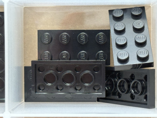 LEGO Parts - Black Plate 2 x 4 - No 3020 - QTY 5