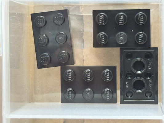 LEGO Parts - Black Plate 2 x 3 - No 3021 - QTY 5