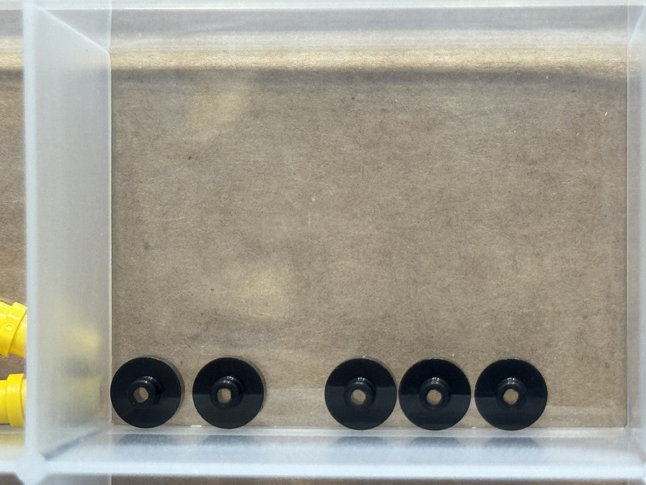 LEGO Parts - Black Tile, Round 1 x 1 Bar and Small Pin Hole - No 20482 - QTY 5
