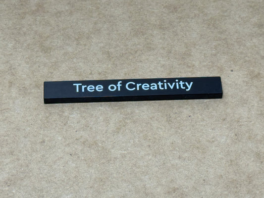 LEGO Parts - Black Tile 1 x 8 with 'Tree of Creativity' - No 4162pb272 - QTY 1