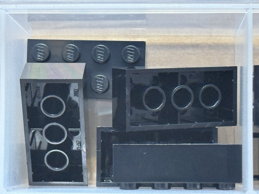 LEGO Parts - Black Brick 2 x 4 - No 3001 - QTY 5