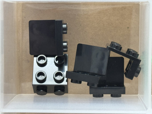 LEGO Parts - Black Bracket 1 x 2 - 2 x 2 - No 44728 - QTY 5
