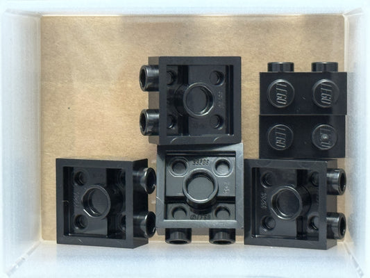 LEGO Parts - Black Plate 2 x 2 x 2/3 with 2 Studs on Side - No 99206 - QTY 5