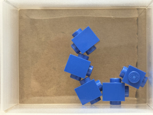 LEGO Parts - Blue Brick 1 x 1 with Studs on 2 Sides, Opposite - No 47905 - QTY 5
