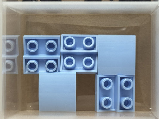 LEGO Parts - Bright Light Blue Slope, Curved 2 x 2 Inverted - No 32803 - QTY 5