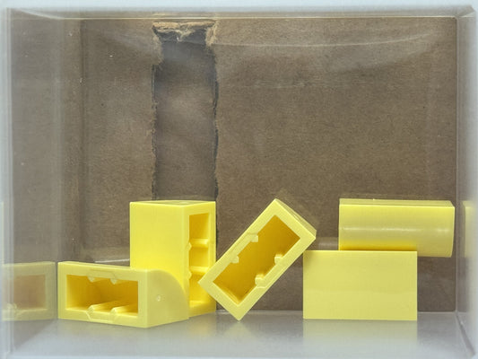 LEGO Parts - Bright Light Yellow Slope, Curved 1 x 2 - No 37352 - QTY 5