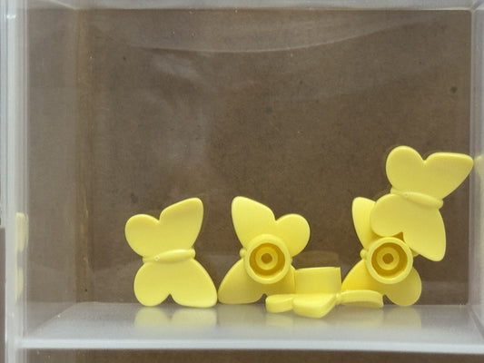 LEGO Parts - Bright Light Yellow Butterfly / Moth Stud Holder - No 80674 - QTY 5