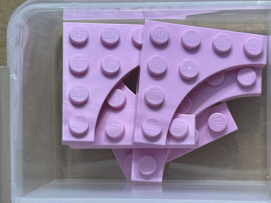 LEGO Parts - Bright Pink Plate 4 x 4 with 3 x 3 Curved Cutout - No 35044 - QTY 5