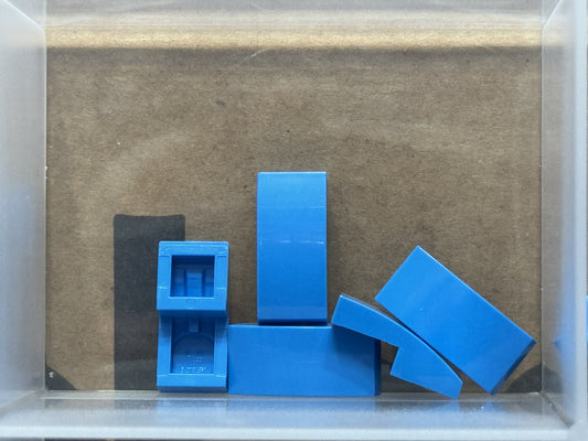 LEGO Parts - Dark Azure Slope, Curved 2 x 1 x 2/3 - No 11477 - QTY 5