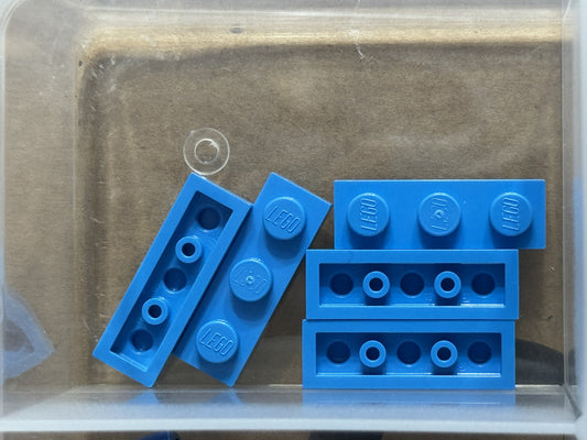 LEGO Parts - Dark Azure Plate 1 x 3 - No 3623 - QTY 5