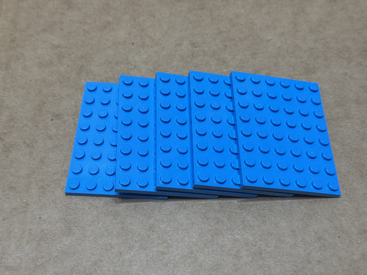LEGO Parts - Dark Azure Plate 6 x 8 - No 3036 - QTY 5