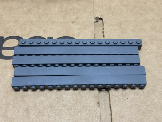 LEGO Parts - Dark Bluish Gray Brick 1 x 16 - No 2465 - QTY 5