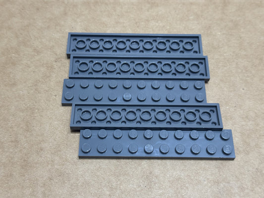 LEGO Parts - Dark Bluish Gray Plate 2 x 10 - No 3832 - QTY 5