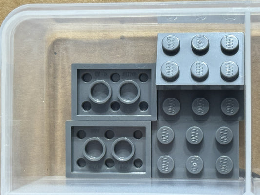 LEGO Parts - Dark Bluish Gray Plate 2 x 3 - No 3021 - QTY 5