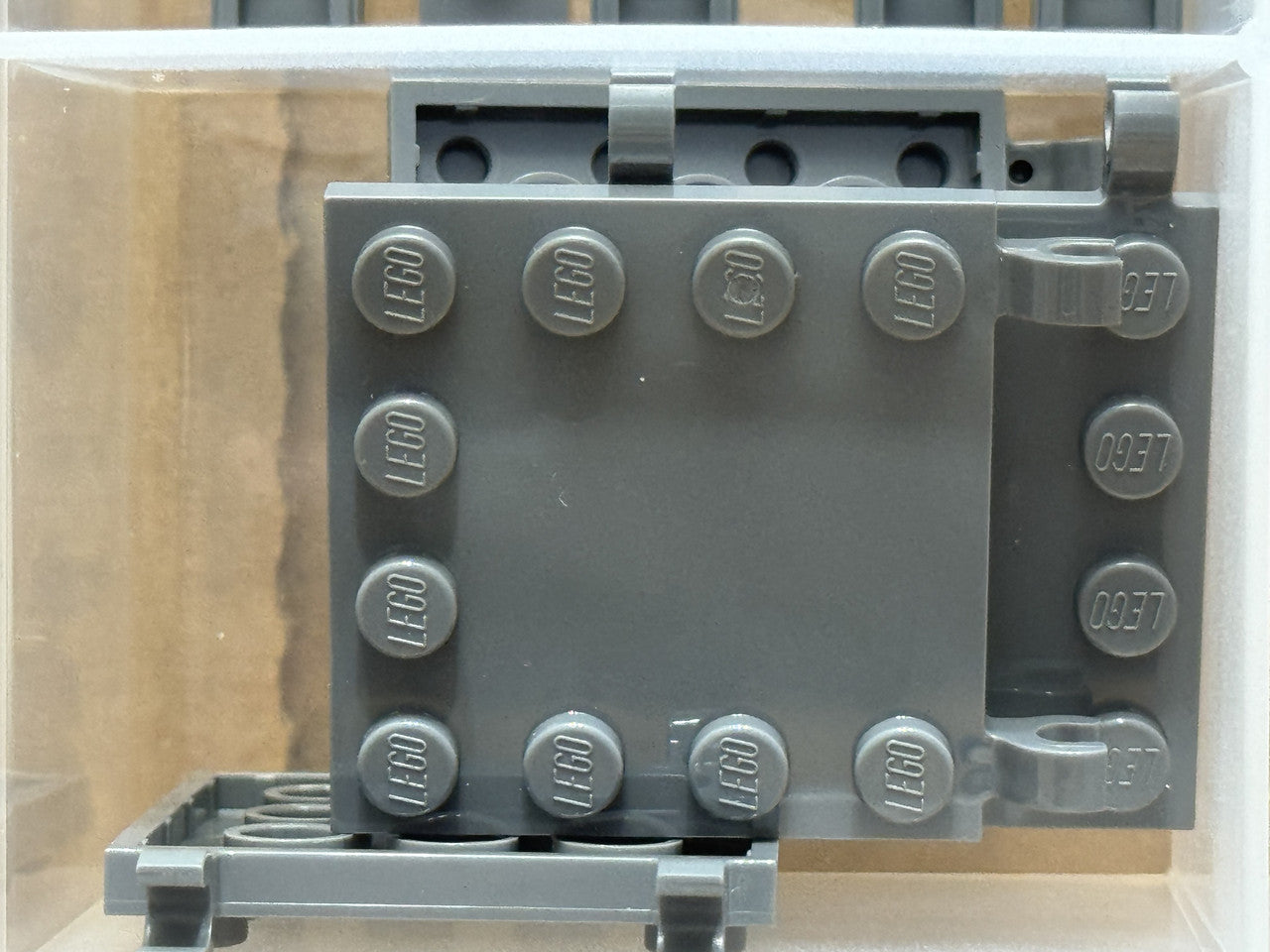 LEGO Parts - Dark Bluish Gray Tile 4 x 4 Studs 2 Open O Clips - No 66252 - QTY 5