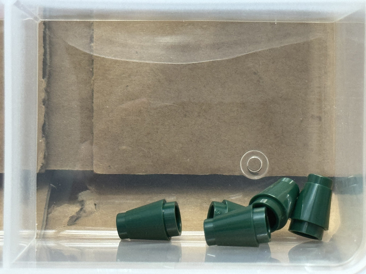 LEGO Parts - Dark Green Cone 1 x 1 with Top Groove - No 4589b - QTY 5