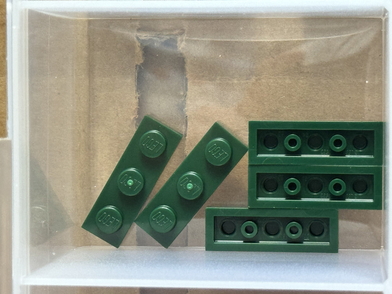 LEGO Parts - Dark Green Plate 1 x 3 - No 3623 - QTY 5