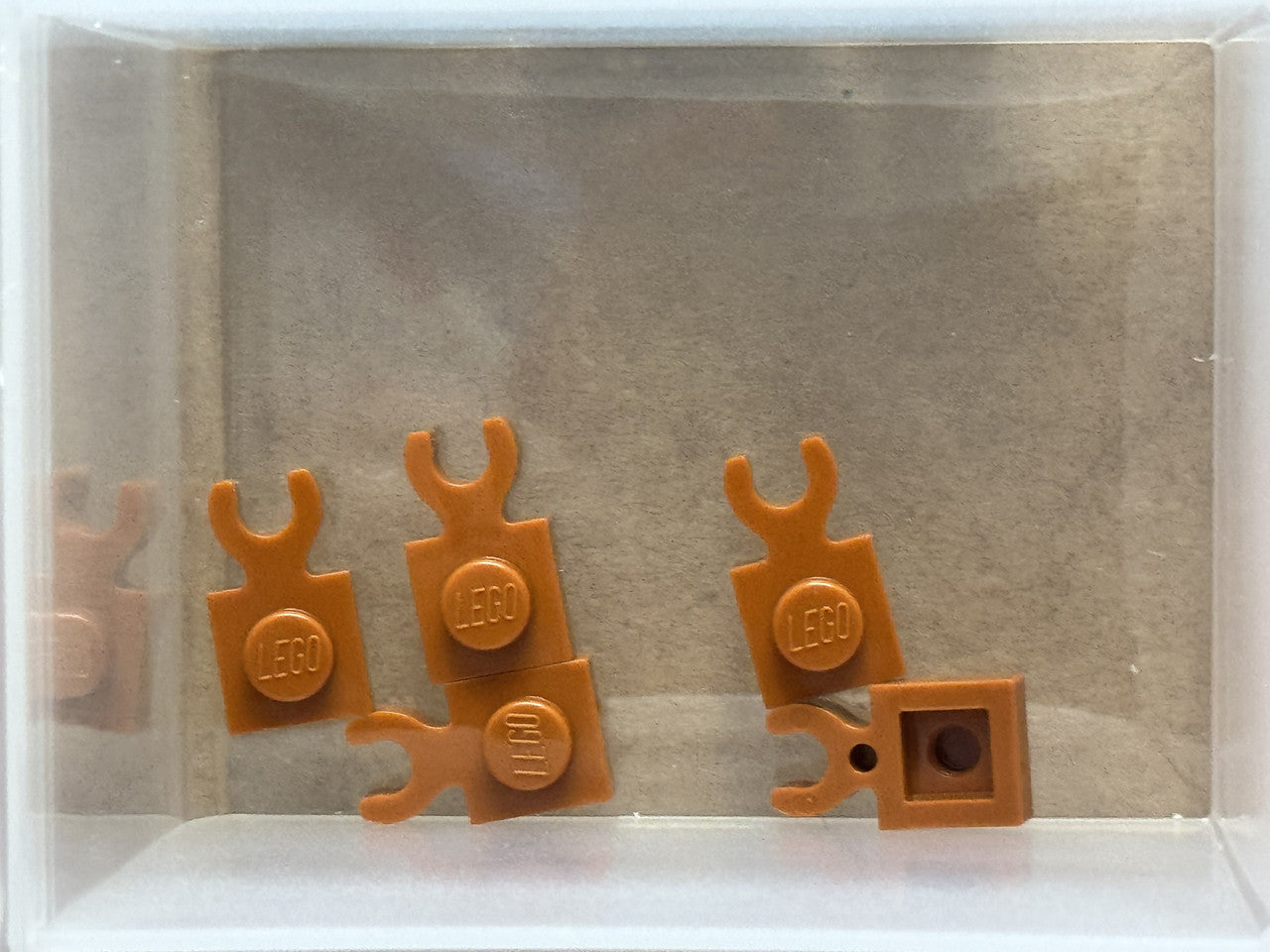 LEGO Parts - Dark Orange Plate 1 x 1 with Open O Clip Thick - No 4085d - QTY 5