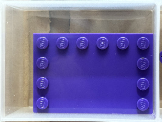 LEGO Parts - Dark Purple Tile 4 x 6 with Studs on Edges - No 6180 - QTY 5