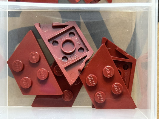 LEGO Parts - Dark Red Wedge, Plate 2 x 4 - No 51739 - QTY 5