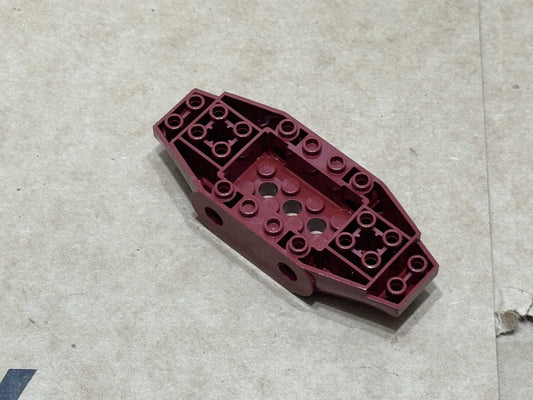 LEGO Parts - Dark Red Vehicle, Base 4 x 10 x 1 4 Pin Holes - No 65186 - QTY 1