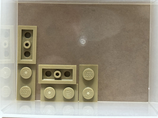 LEGO Parts - Dark Tan Plate 1 x 2 - No 3023 - QTY 5