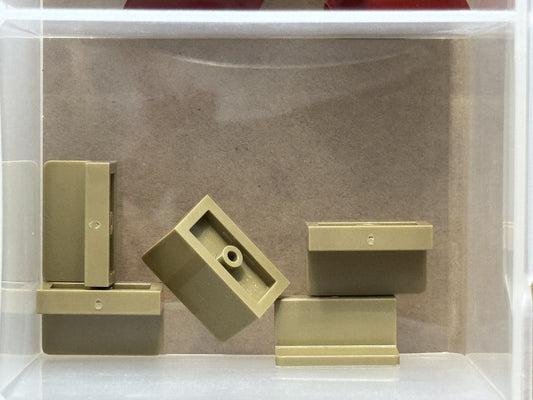 LEGO Parts - Dark Tan Panel 1 x 2 x 1 with Rounded Corners - No 4865b - QTY 5