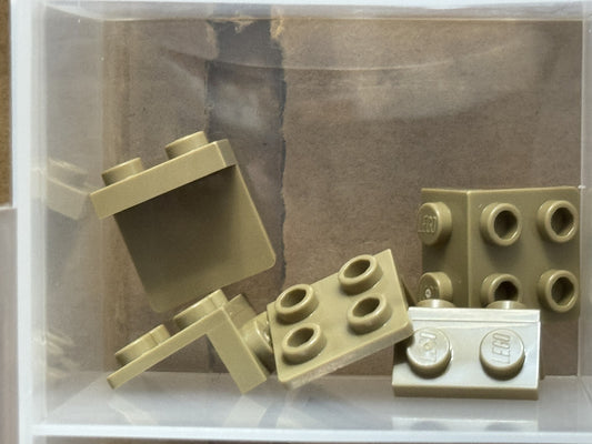 LEGO Parts - Dark Tan Bracket 1 x 2 - 2 x 2 - No 44728 - QTY 5