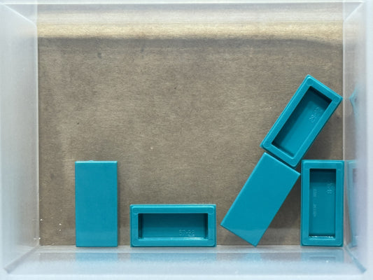 LEGO Parts - Dark Turquoise Tile 1 x 2 - No 3069 - QTY 5