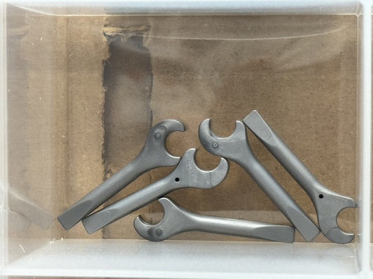 LEGO Parts - Flat Silver Minifigure Tool Spanner Wrench - No 4006 - QTY 5