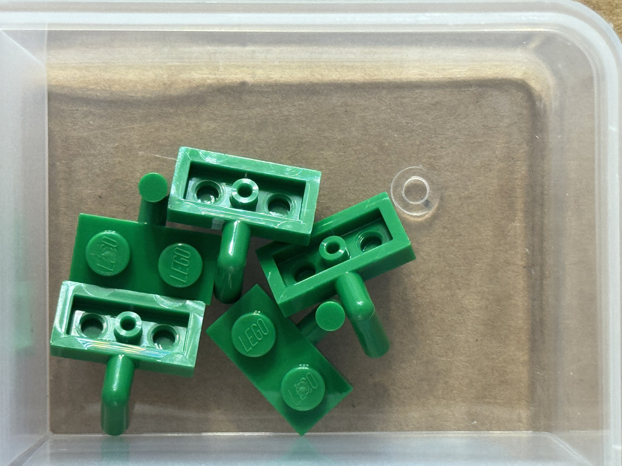 LEGO Parts - Green Plate 1 x 2 with Bar Arm Up - No 4623b - QTY 5