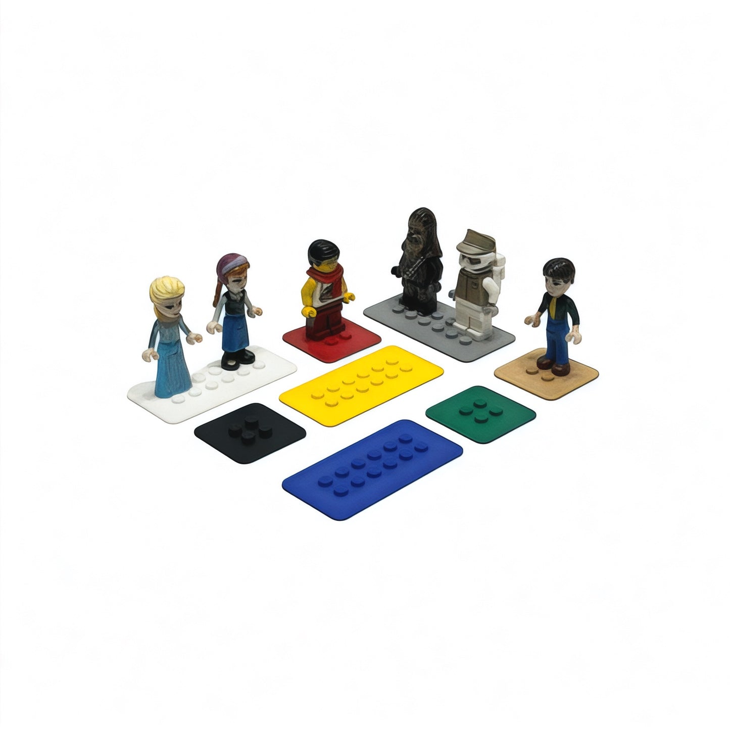 Brick Figure Stand (Minifigure / Minidoll) - 2 Sizes, 30 Colors