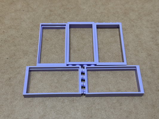 LEGO Parts - Lavender Door Frame 1 x 4 x 6 2 Holes Top Bottom - No 60596 - QTY 5