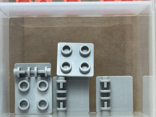 LEGO Parts - Light Bluish Gray Hinge Brick 2 x 2 Top Plate - No 6134 - QTY 5