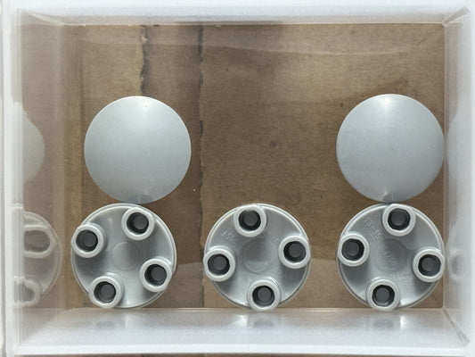 LEGO Parts - Light Bluish Gray Plate, Round 2 x 2 (Boat Stud) - No 2654 - QTY 5