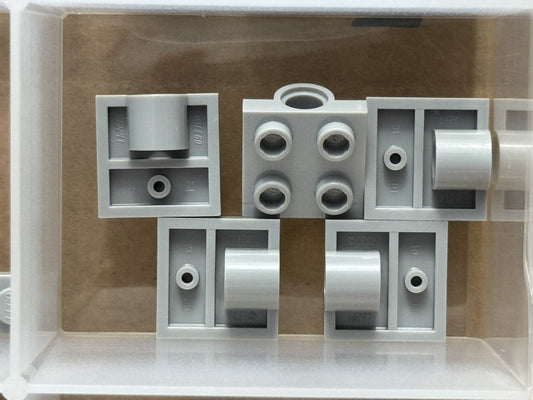 LEGO Parts - Light Bluish Gray Plate 2 x 2 with Pin Hole - No 10247 - QTY 5