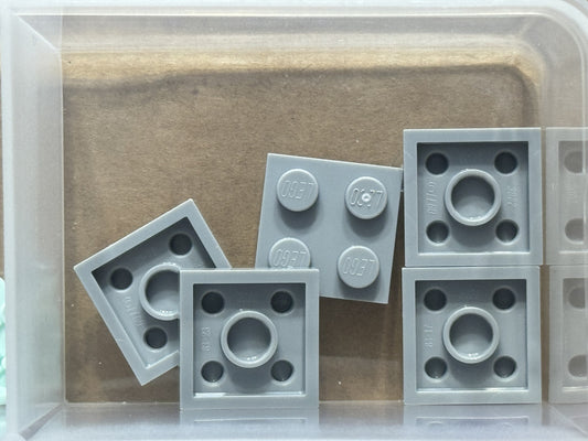 LEGO Parts - Light Bluish Gray Plate 2 x 2 - No 3022 - QTY 5