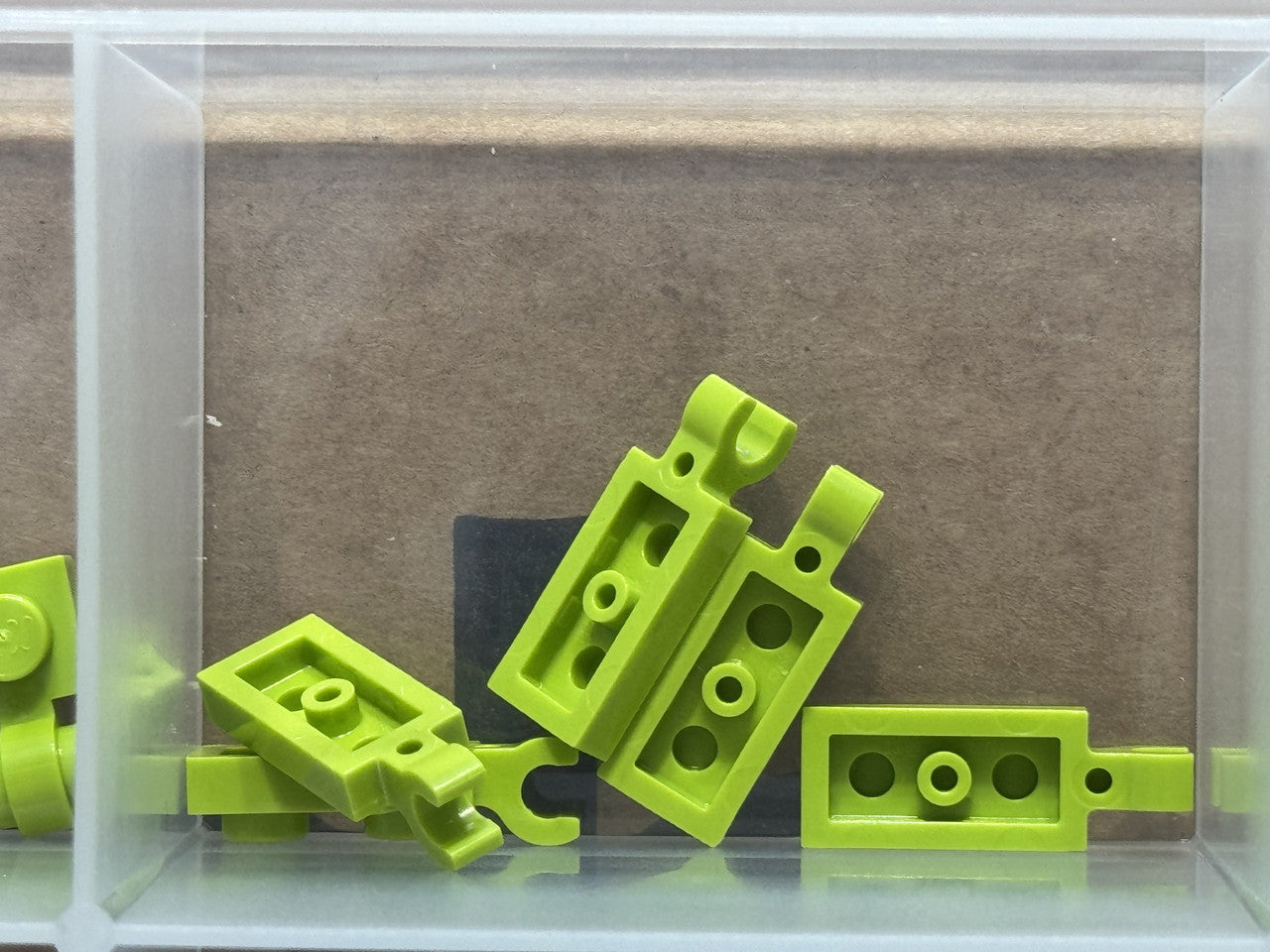 LEGO Parts - Lime Plate 1 x 2 with Clip on End - No 63868 - QTY 5