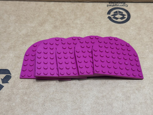 LEGO Parts - Magenta Plate, Round 8 x 8 Rounded End - No 41948 - QTY 5